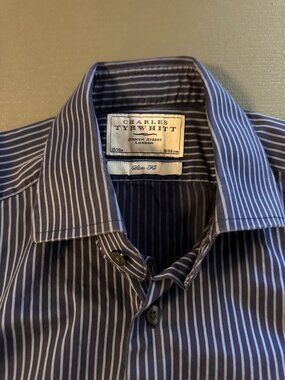 Charles Tyrwhitt Slim Fit Blue Stripe Shirt 15/35